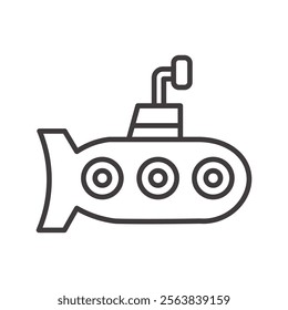 Submarine Icon Depicting an Underwater Vehicle in Black and White