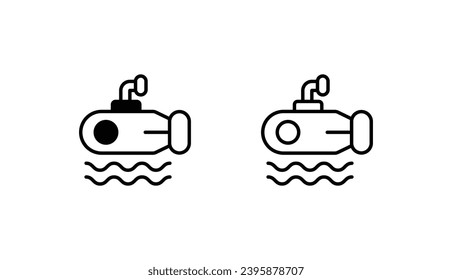 Submarine icon design with white background stock illustration