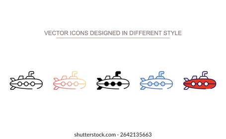 Submarine icon design with white background stock illustration