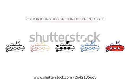 Submarine icon design with white background stock illustration