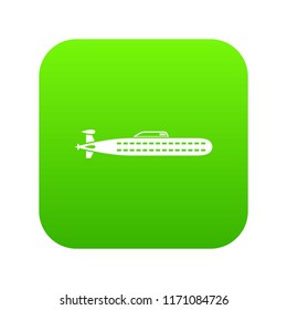 Submarine icon digital green for any design isolated on white vector illustration