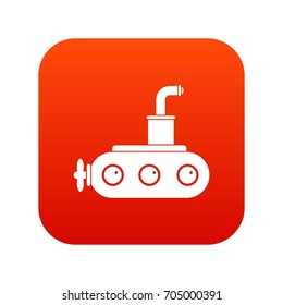 Submarine icon digital red for any design isolated on white vector illustration