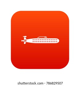 Submarine icon digital red for any design isolated on white vector illustration