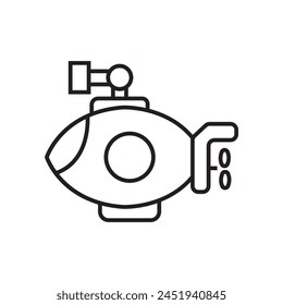 Submarine Icon Editable Stroke EPS 10