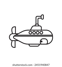 Submarine Icon Editable Stroke EPS 10
