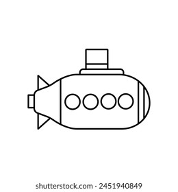Submarine Icon Editable Stroke EPS 10