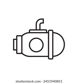 Submarine Icon Editable Stroke EPS 10