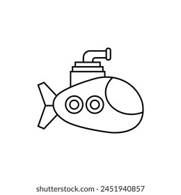 Submarine Icon Editable Stroke EPS 10