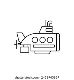 Icono submarino Trazo editable EPS 10