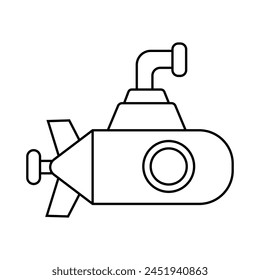 Submarine Icon Editable Stroke EPS 10