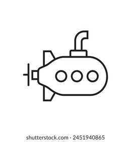 Submarine Icon Editable Stroke EPS 10