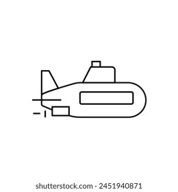 Submarine Icon Editable Stroke EPS 10