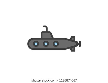 Submarine icon, filled line icon
