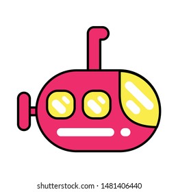 Submarine icon. Flat design vector.