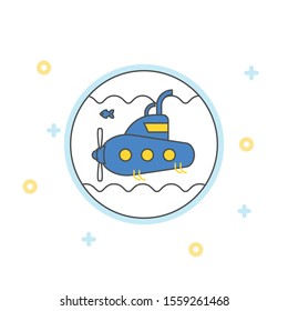 Submarine icon. flat illustration of submarine vector icon.