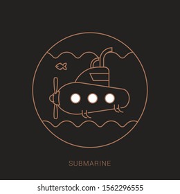 Submarine icon. flat illustration of submarine vector icon.