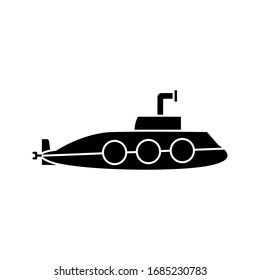submarine icon. flat illustration of submarine vector icon. vector illustration on white background
