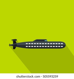 Submarine icon. Flat illustration of submarine vector icon for web