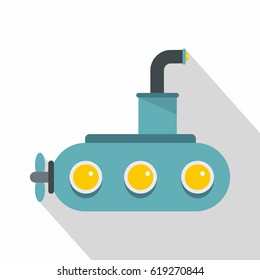 Submarine icon. Flat illustration of submarine vector icon for web