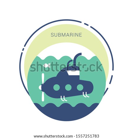 Submarine icon. flat illustration of submarine vector icon.