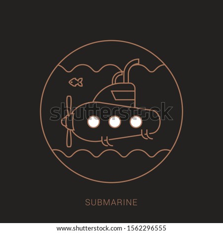 Submarine icon. flat illustration of submarine vector icon.