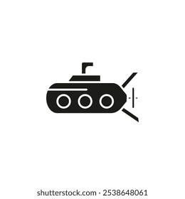 Submarine icon flat line symbol set.