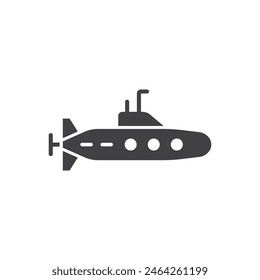 Submarine icon in flat style. Bathyscaphe vector illustration on isolated background. Underwater transport sign business concept.