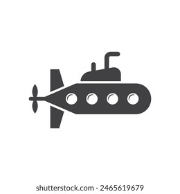 Submarine icon in flat style. Bathyscaphe vector illustration on isolated background. Underwater transport sign business concept.