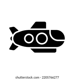 Icono submarino plano. ilustración vectorial