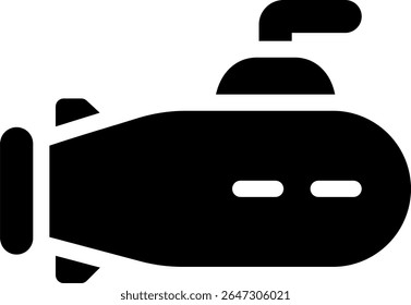 design de estilo de glifo de ícone de submarino