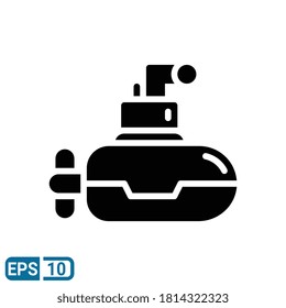 submarine icon in glyph style. vector illustration for graphic design, website, UI isolated on white background. EPS 10