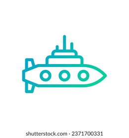 Submarine icon gradient green blue colour military vector army element and symbol perfect.