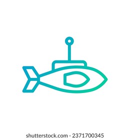 Submarine icon gradient green blue colour military vector army element and symbol perfect.