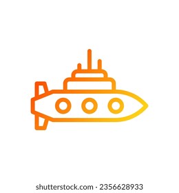Submarine icon gradient red yellow colour military vector army element and symbol perfect.