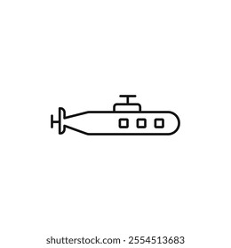 Submarine icon Isolated flat vector in outline