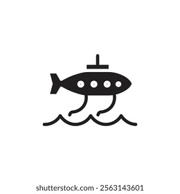 Submarine icon Isolated flat vector in outline