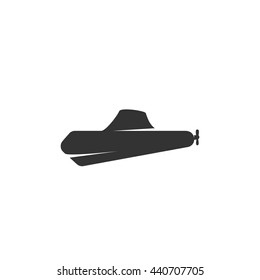 Submarine icon isolated on a white background. Logo silhouette design template. Simple symbol concept in flat style. Abstract sign, pictogram for web, mobile and infographics - stock vector
