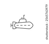 Submarine icon line art vector