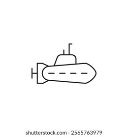 Submarine icon line art vector