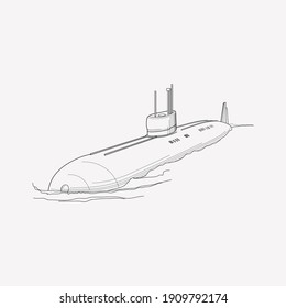 Submarine icon line element. Vector illustration of submarine icon line isolated on clean background for your web mobile app logo design.