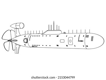Submarine icon line element. Vector illustration of submarine icon line isolated on clean background.