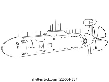 Submarine icon line element. Vector illustration of submarine icon line isolated on clean background.