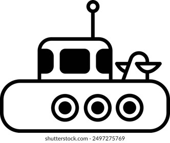 A Submarine icon in line style.