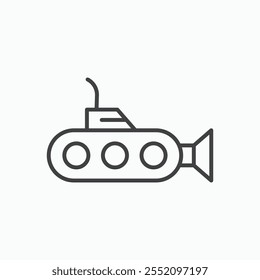 Submarine icon. line style vector icon.