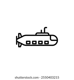 Submarine icon linear logo isolated