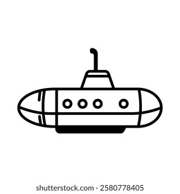 Submarine icon logo design template isolated illustration