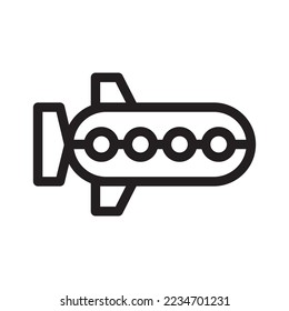 submarine icon or logo isolated sign symbol vector illustration - high quality black style vector icons
