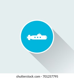 Submarine icon with long shadow
