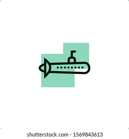 Submarine icon for mobile and web design.