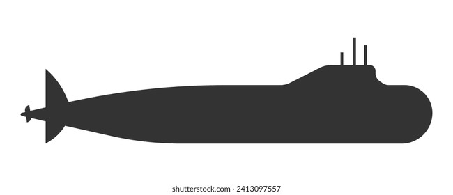 icono submarino. Ilustración náutica vectorial.